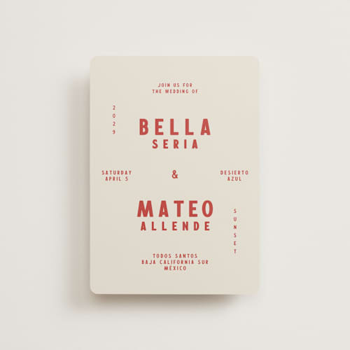 This is a sierra petite wedding invitations with standard by Ani Somi called coyota printing on signature in petite