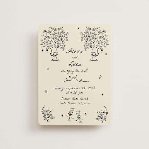 This is a vanilla petite wedding invitations with standard by Ani Somi called roses printing on signature in petite