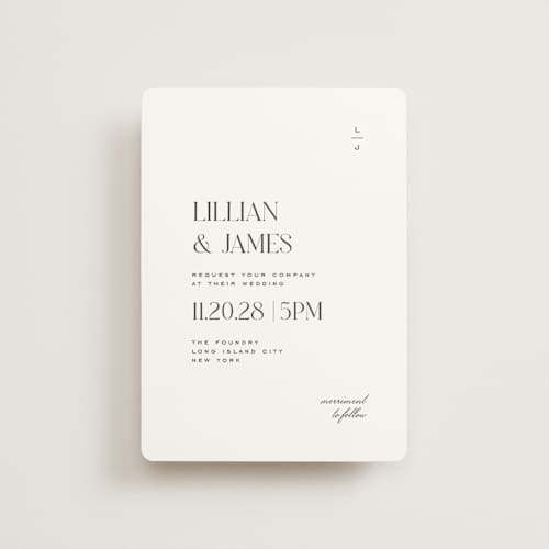 This is a diamond petite wedding invitations with standard by Heather Cairl called clarity printing on signature in petite