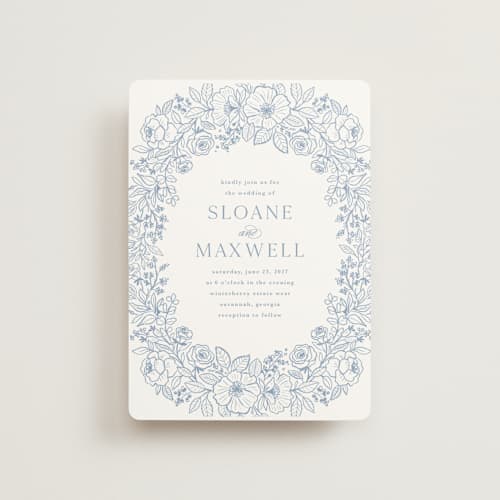 This is a nova petite wedding invitations with standard by Kristen Smith called wild roses printing on signature in petite