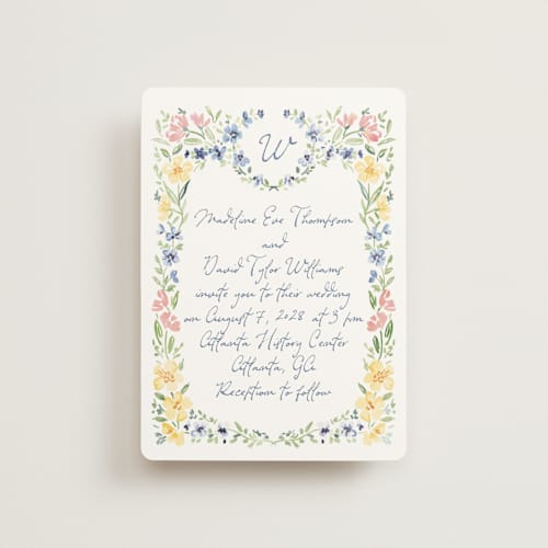 This is a meadow petite wedding invitations with standard by Petra Kern called meadow whisper printing on signature in petite