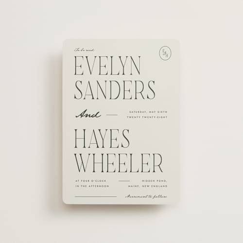 This is a forest petite wedding invitations with standard by Blustery August called hayes printing on signature in petite