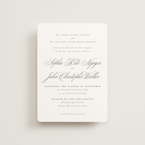 This is a classique petite wedding invitations with standard by Design Lotus called from this moment on printing on signature in petite