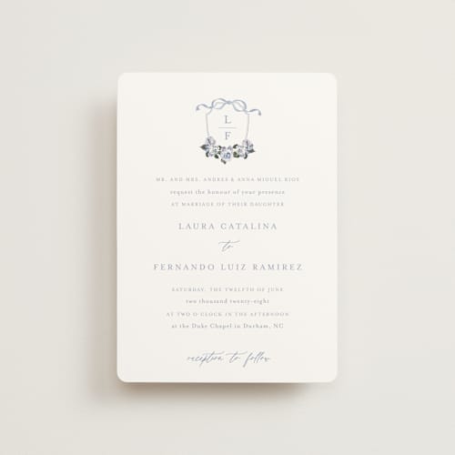 This is a french petite wedding invitations with standard by Design Lotus called be with you printing on signature in petite