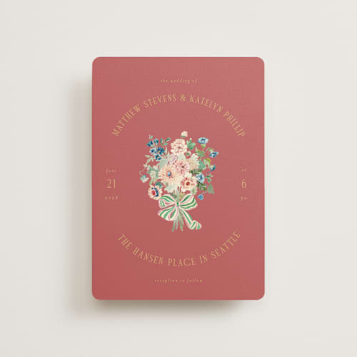 This is a rose petite wedding invitations with standard by Itsy Belle Studio called ruban en fleur printing on signature in petite