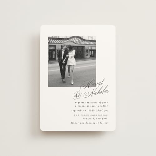 This is a noir slate petite wedding invitations with standard by Ana de Sousa called written with love printing on signature in petite