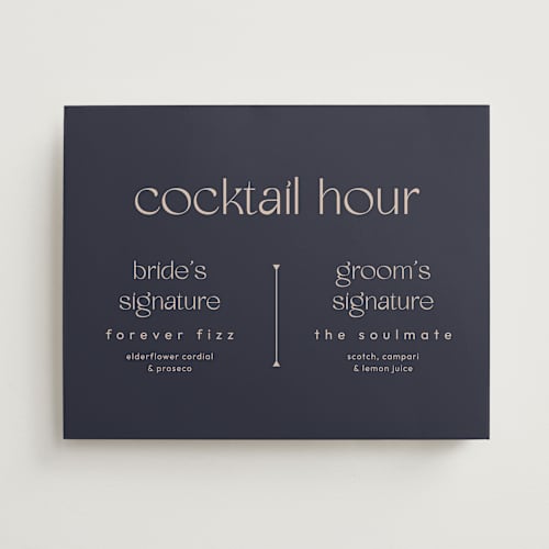 This is a navy wedding signs with standard by letterfix called thoughtful printing on doublethick in 11x14