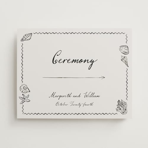 This is a rock wedding signs with standard by Pati Cascino called puglia printing on premium sign board in 11x14