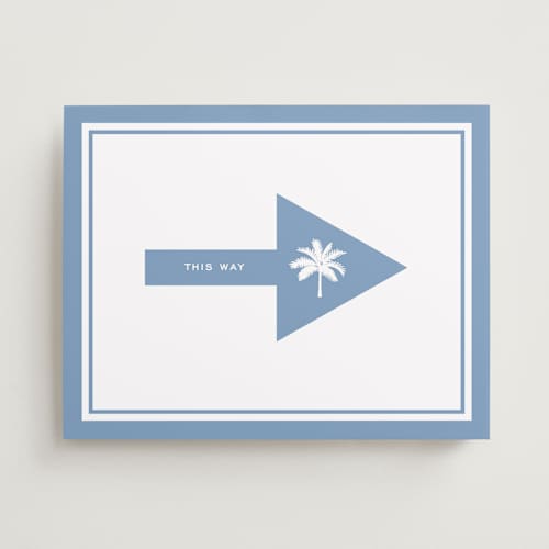 This is a provincial blue wedding signs with standard by Sara Hicks Malone called preston printing on premium sign board in 11x14