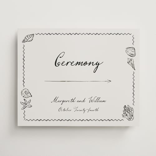 This is a rock wedding signs with standard by Pati Cascino called puglia printing on premium sign board in 16x20