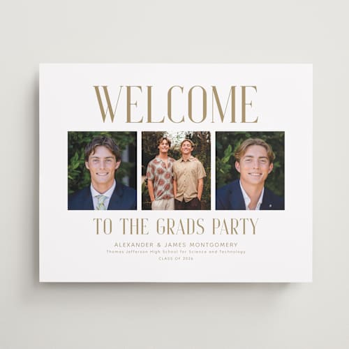 This is a parchment graduation party decorations with standard by Paola Benenati called the grads printing on premium sign board in 16x20