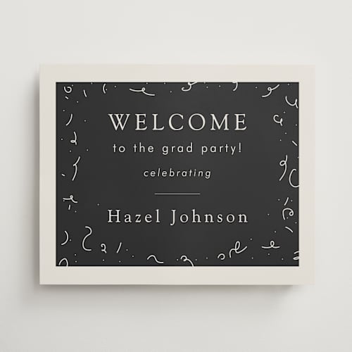 This is a pepper graduation party decorations with standard by Bryanna Mehner called minimalism printing on premium sign board in 16x20
