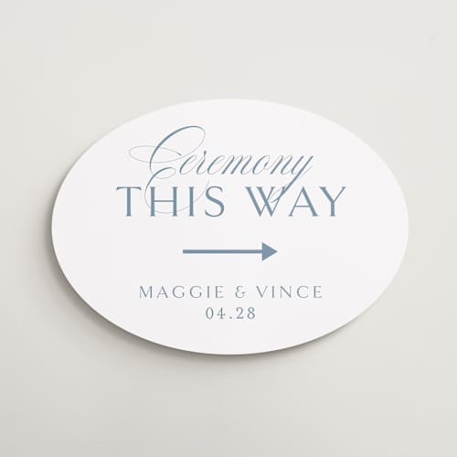 This is a dusty blue wedding signs with standard by Jennifer Postorino called coastal charm printing on premium sign board in 16x20