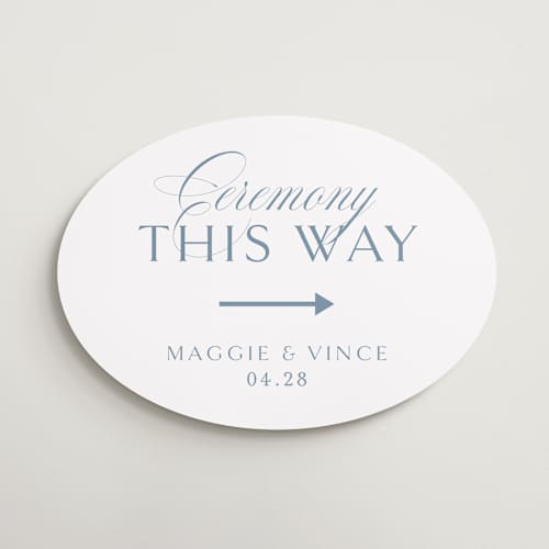 This is a dusty blue wedding signs with standard by Jennifer Postorino called coastal charm printing on premium sign board in 18x24