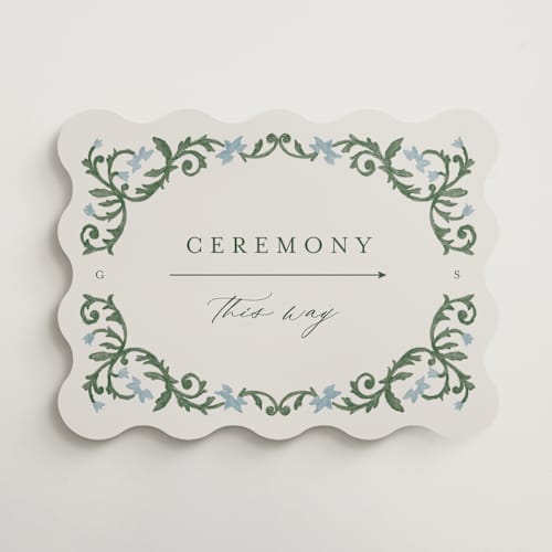 This is a bluebell wedding signs with standard by Jen Owens called grandeur printing on premium sign board in 18x24