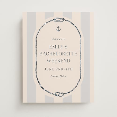 This is a sea breeze wedding signs with standard by Rebecca Durflinger called nautical nuptials printing on premium sign board in small