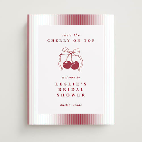 This is a bing cherry wedding signs with standard by Charter Oaks Creative called classic cherries printing on premium sign board in small