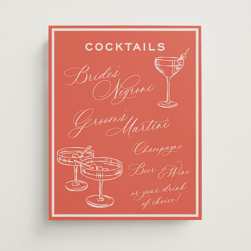 This is a verona sunset wedding signs with standard by Megan Davis called racquet printing on doublethick in 11x14