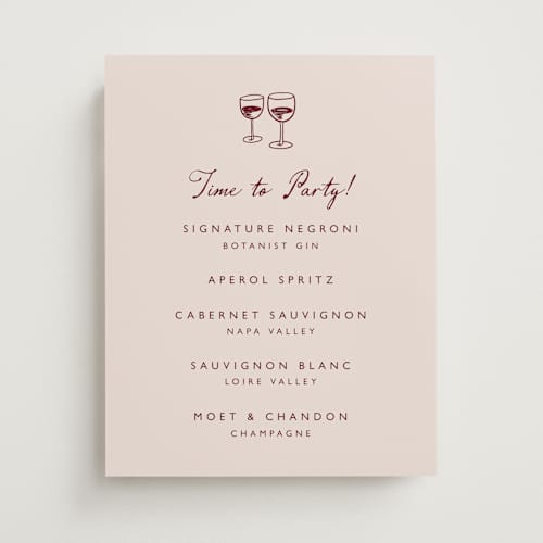 This is a wine wedding signs with standard by Katharine Watson called winery printing on doublethick in 11x14