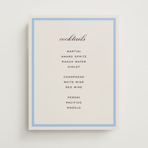 This is a sky wedding signs with standard by Megan Davis called montauk printing on doublethick in 11x14