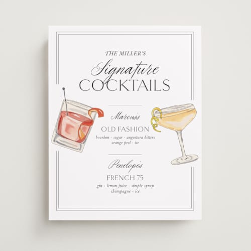 This is a classic wedding signs with standard by Design Lotus called here's to love printing on doublethick in 11x14