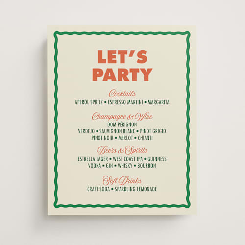 This is a lime wedding signs with standard by chocomocacino called doberge printing on doublethick in 11x14