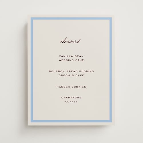 This is a sky wedding signs with standard by Megan Davis called montauk printing on doublethick in 11x14