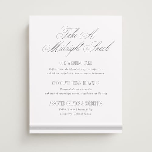 This is a sugar wedding signs with standard by chocomocacino called ris al’amande printing on doublethick in 11x14