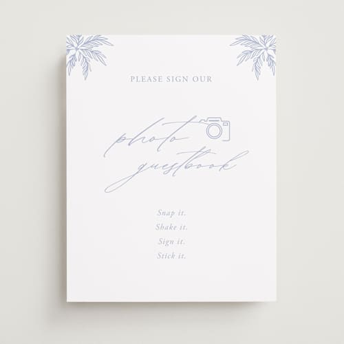 This is a pale cerulean wedding signs with standard by Sabrin Deirani called ocean dreams printing on doublethick in 11x14