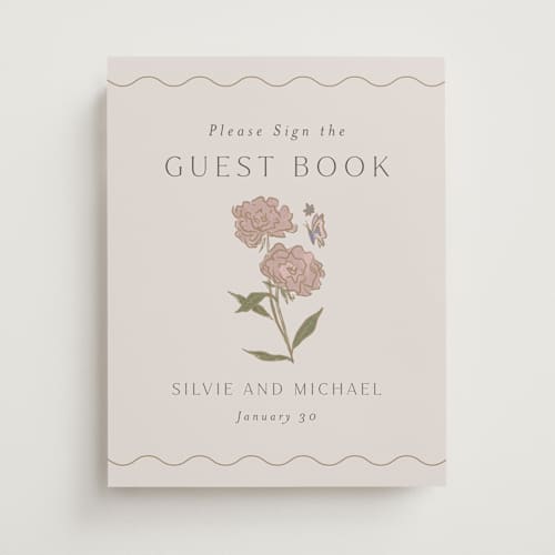 This is a petal wedding signs with standard by Nicoletta Savod called parisian garden printing on doublethick in 11x14