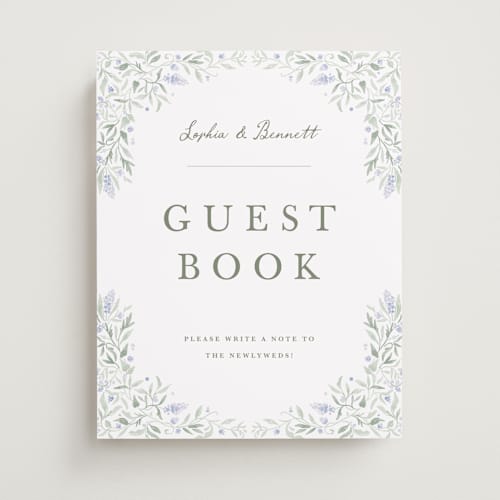 This is a periwinkle wedding signs with standard by Kristen Smith called delicate vines printing on doublethick in 11x14
