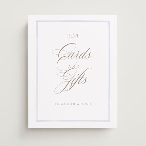 This is a sky wedding signs with standard by Jennifer Wick called bristol printing on doublethick in 11x14