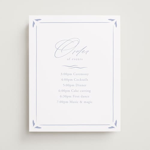 This is a pale cerulean wedding signs with standard by Sabrin Deirani called ocean dreams printing on premium sign board in 11x14