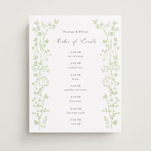 This is a spring wedding signs with standard by Susan Moyal called flower garden printing on premium sign board in 11x14