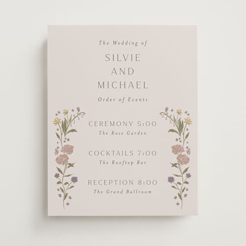 This is a petal wedding signs with standard by Nicoletta Savod called parisian garden printing on premium sign board in standard