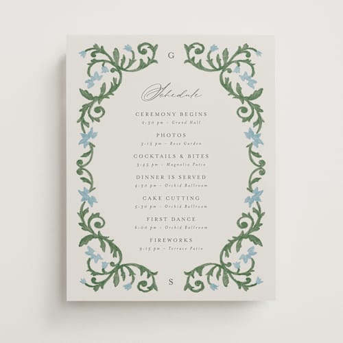 This is a bluebell wedding signs with standard by Jen Owens called grandeur printing on premium sign board in 11x14