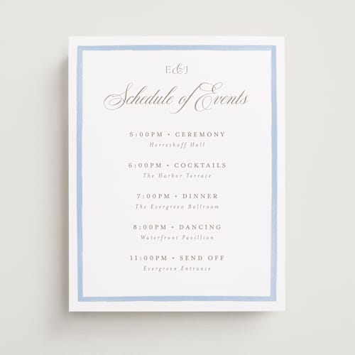 This is a sky wedding signs with standard by Jennifer Wick called bristol printing on premium sign board in 11x14