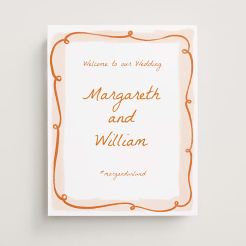 This is a flame wedding signs with standard by Pati Cascino called giardino printing on premium sign board in 11x14