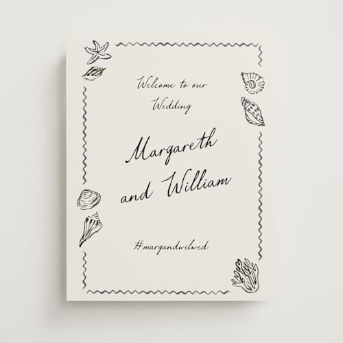 This is a rock wedding signs with standard by Pati Cascino called puglia printing on premium sign board in 11x14