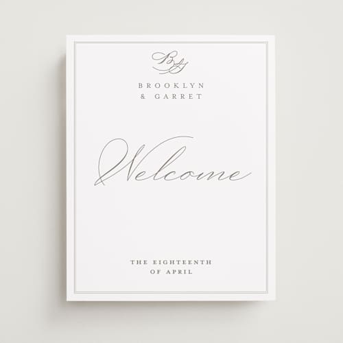 This is a cotton wedding signs with standard by Amy Kross called overlapping printing on premium sign board in 11x14