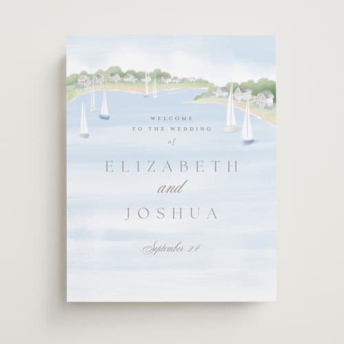 This is a sky wedding signs with standard by Jennifer Wick called bristol printing on premium sign board in 11x14