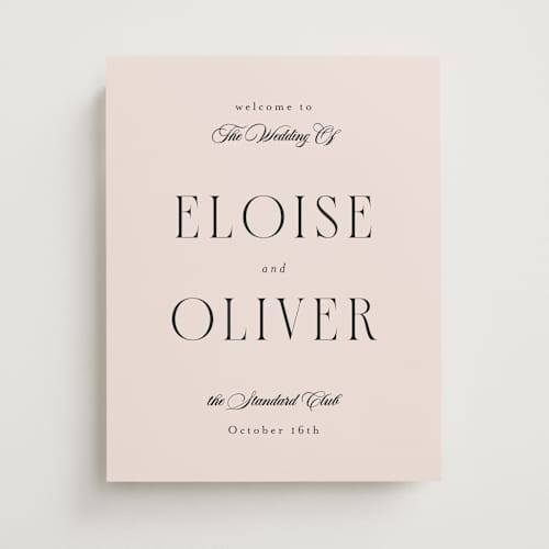 This is a blush wedding signs with standard by Emily Sabol Goss called this day printing on premium sign board in 11x14