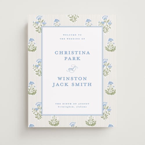 This is a powder wedding signs with standard by Creo Study called patterned florals printing on premium sign board in 11x14