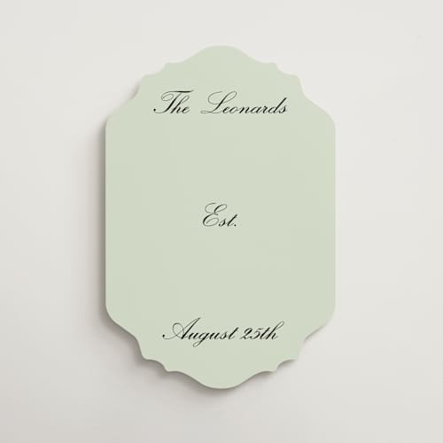 This is a lime wedding signs with standard by Baumbirdy called established printing on premium sign board in 11x14