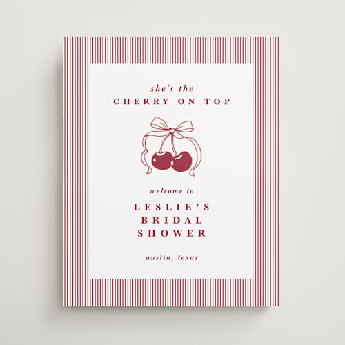 This is a bing cherry wedding signs with standard by Charter Oaks Creative called classic cherries printing on premium sign board in medium