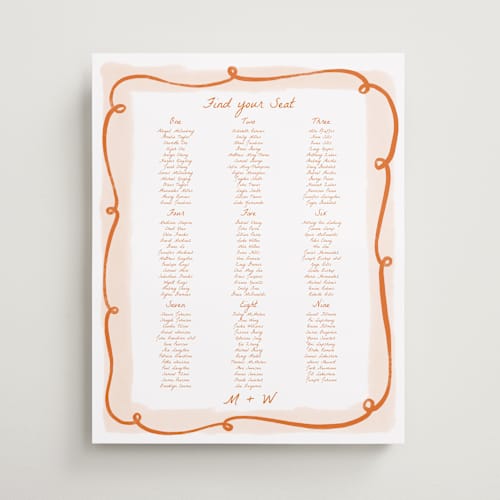 This is a flame wedding signs with standard by Pati Cascino called giardino printing on premium sign board in 16x20