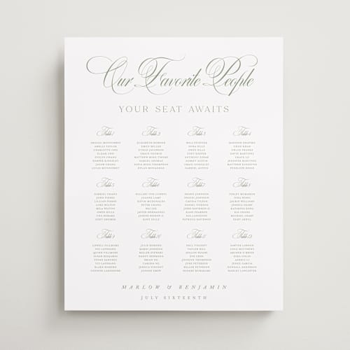 This is a garden wedding signs with standard by Kelly Schmidt called chic script printing on premium sign board in 16x20