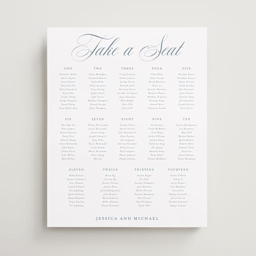This is a dusty blue wedding signs with standard by Jennifer Postorino called empire printing on premium sign board in 16x20