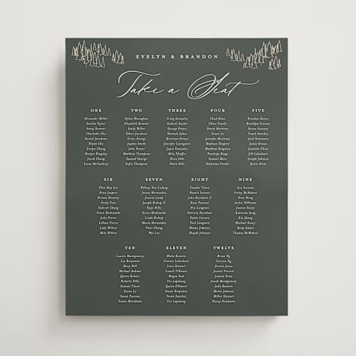 This is a hunter wedding signs with standard by Sarah Brown called peaks printing on premium sign board in 16x20