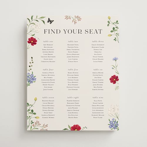 This is a elder flower wedding signs with standard by Sarah Knight called wild meadow printing on premium sign board in 16x20